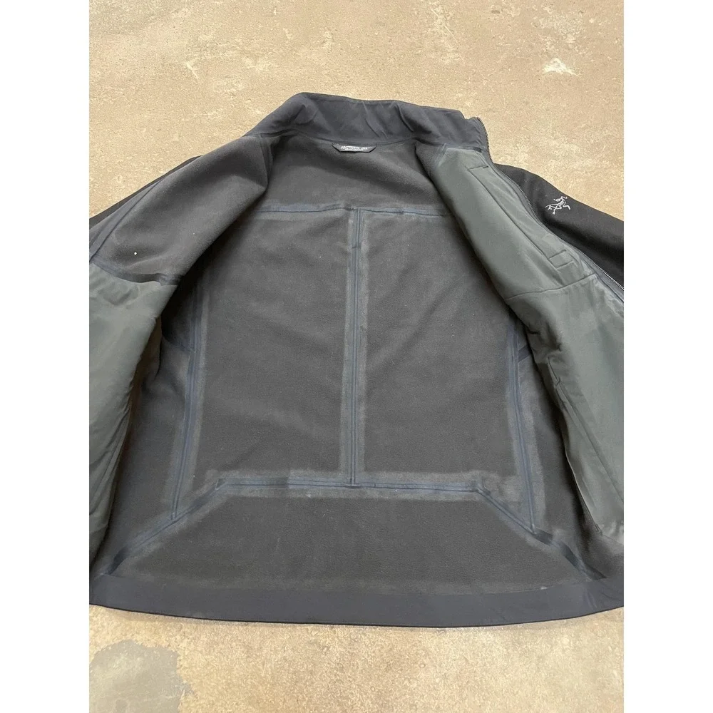 Arc'teryx Jacket Mens‎ Large Black Wool Softshell Full Zip Hiking Outdoor Trail